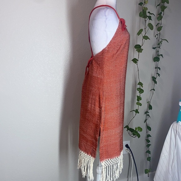 Jaline Women's Red Ana Maria Handwoven Backless A-Line Dress Size S Red - Picture 4 of 12